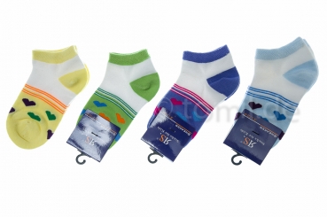 Herzchen weiche Mädchen Sneakersocken mit gekettelter Spitze RS Gr. 19/22 & 23/26 im 3er Pack