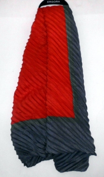 feines Damentuch aus weicher Viskose in rot und limette mit dunklem Rand Größe 135cm x 135cm von Ergora
