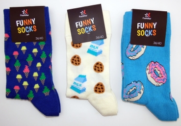 Motivsocken "Essen" Funny Socks aus weicher Baumwolle Gr. 41/45