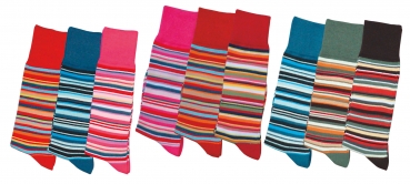 Ringelkniestrümpfe dünn für Kinder von Socks4fun Größe 35/38 im 3er Pack nahtlos