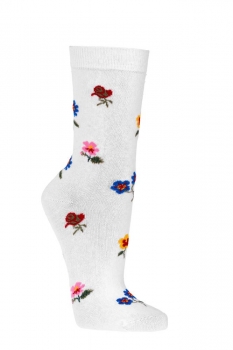 Damensocken mit Softrand Flamingo oder Blumen Gr. 35/38 & 39/42 im 3er Pack gekettelte Spitze