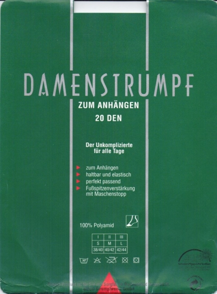 Damenstrümpfe 20 den zum Anhängen für den Strumpfhalter Gr. 1 & 2 2. Wahl da unschöne Verpackung & kurz