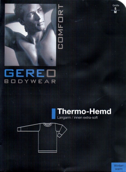 Thermo Hemd "Gereo" langarm innen extra Soft Gr. 5 bis 9 anthrazit