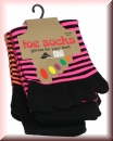 Zehensocken in neonfarbigen Ringeln im 2er Pack one sice