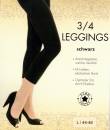 3/4 lange weiche Legging Baumwolle extra fein & weich Star Socks" Gr. 36 bis 52/54 in schwarz