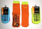 ABS Stoppersocken mit Innenfrottee in Neonfarben "Smile Gesicht" Gr. 23/26, 27/30 & 38/41