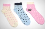 Kurzschaftsocken Cotton Club für Damen "Punkte" Gr. 35/38 & 39/42 im 3er Pack mit nahtloser Spitze