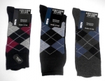 karierte Baumwollsocken mit Gummidruck cotton club Gr. 39/42 bis 47/50 im 3er Pack & nahtloser Spitze