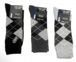 karierte Baumwollsocken mit Gummidruck cotton club Gr. 43/46 im 3er Pack & nahtloser Spitze