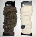 Grobstrickstulpen 50 cm lang mit 50% Wolle von Qano in braun mell. "weich & wärmend"